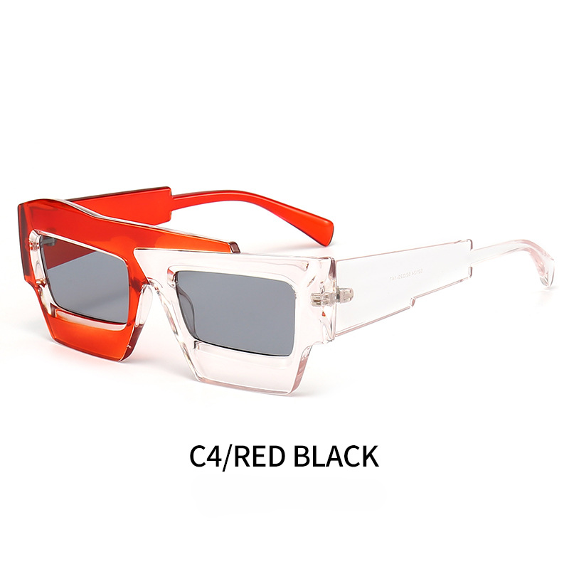 Wholesale Large Frame Irregular Thick Edge PC Sunglasses